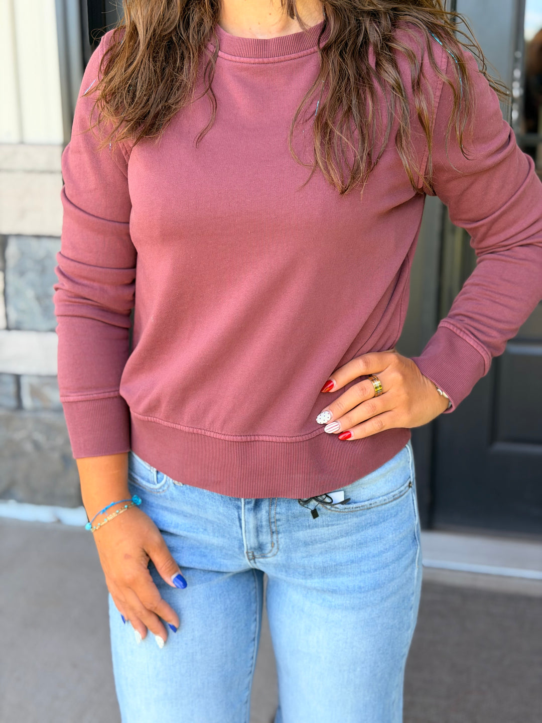 Merlot Fleece Crew