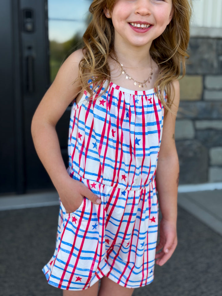 Patriotic Plaid Romper