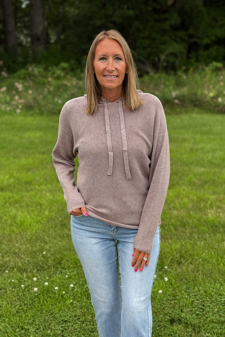 Dolman Waffle Sweater- Mocha