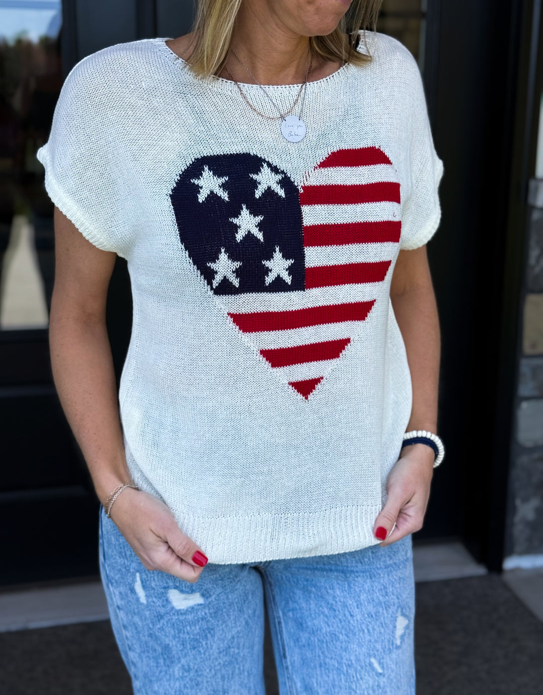 Patriotic Heart Sweater Tee
