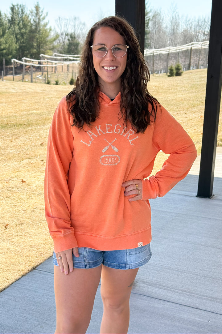 Lakegirl Orange Burnout Hoodie