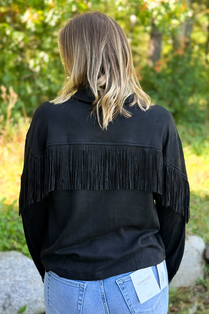 Black Suede Fringe Jacket