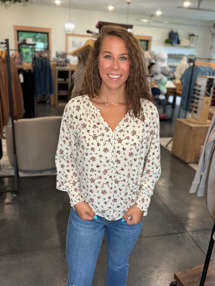 Ivory Floral Blouse
