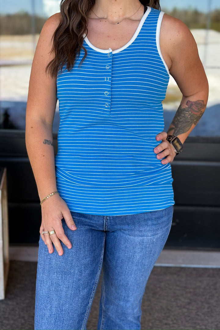 Ocean Blue Stripe Tank