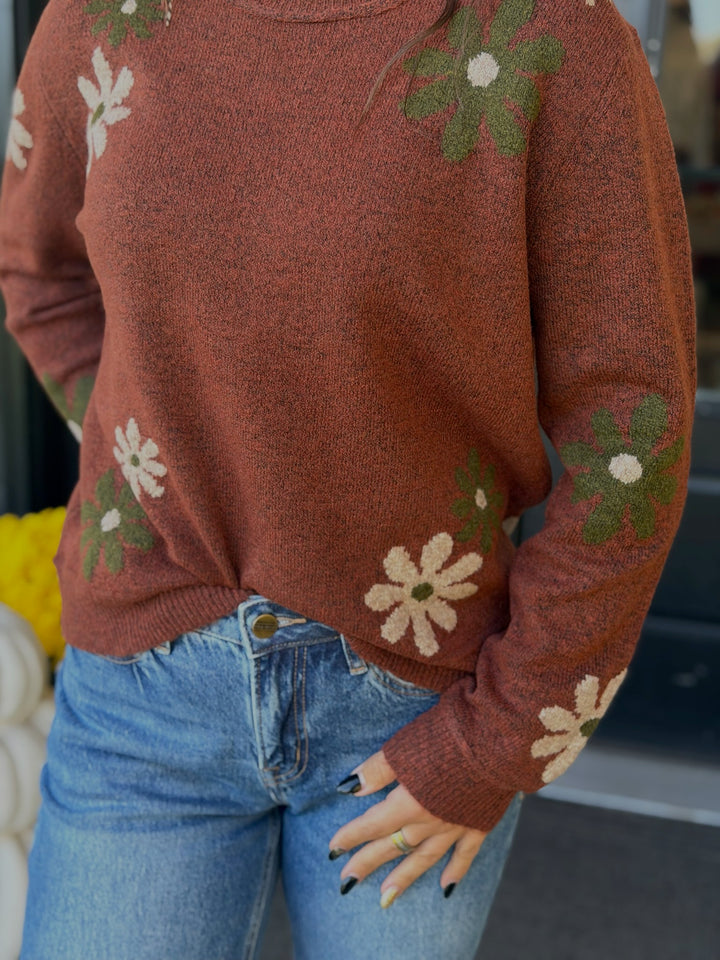 Floral Accent Sweater