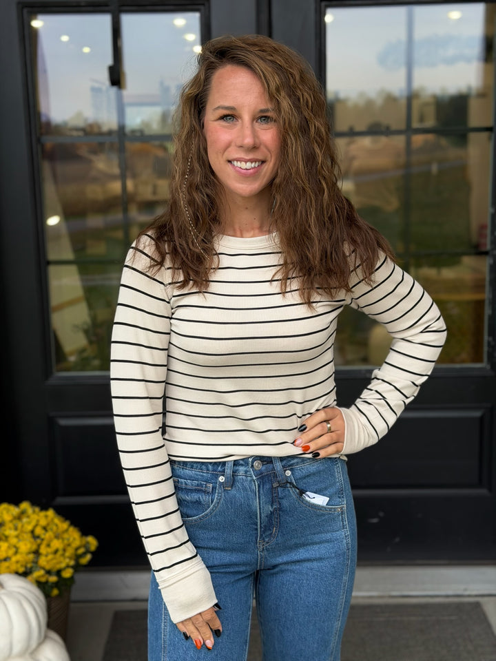 Stacy- Birch Black Stripe