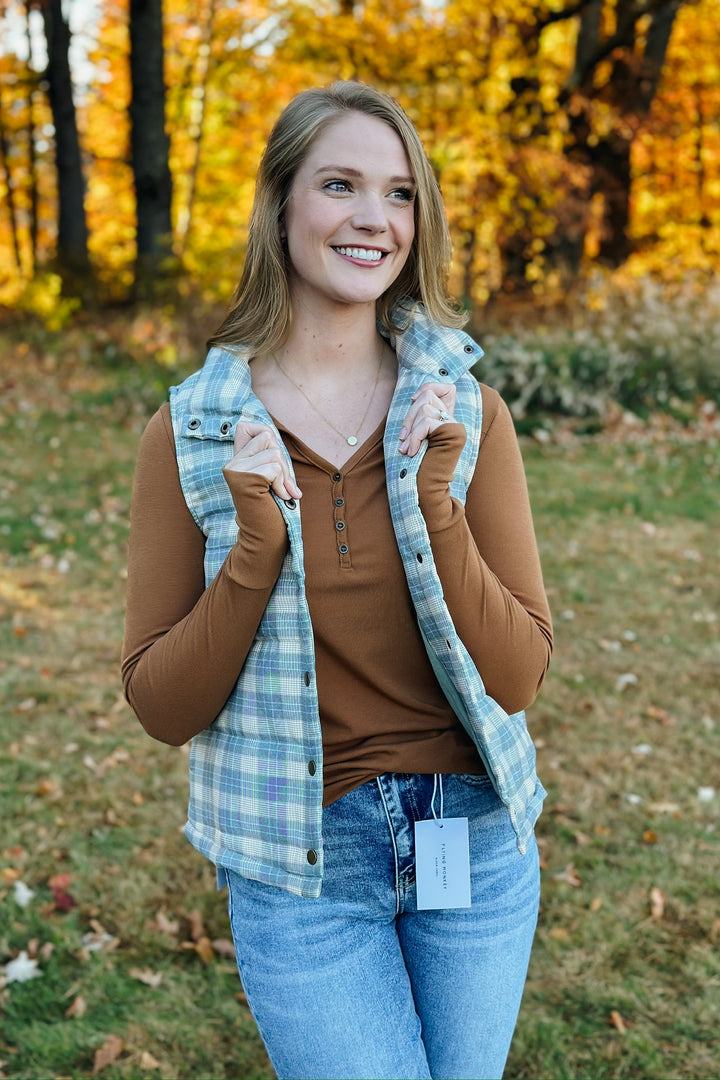 Plaid Puffer Vest