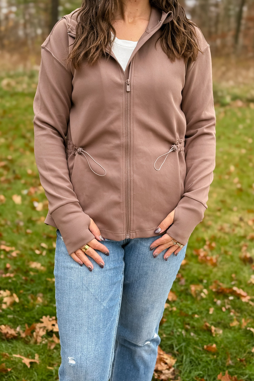 Full Zip Taupe Jacket