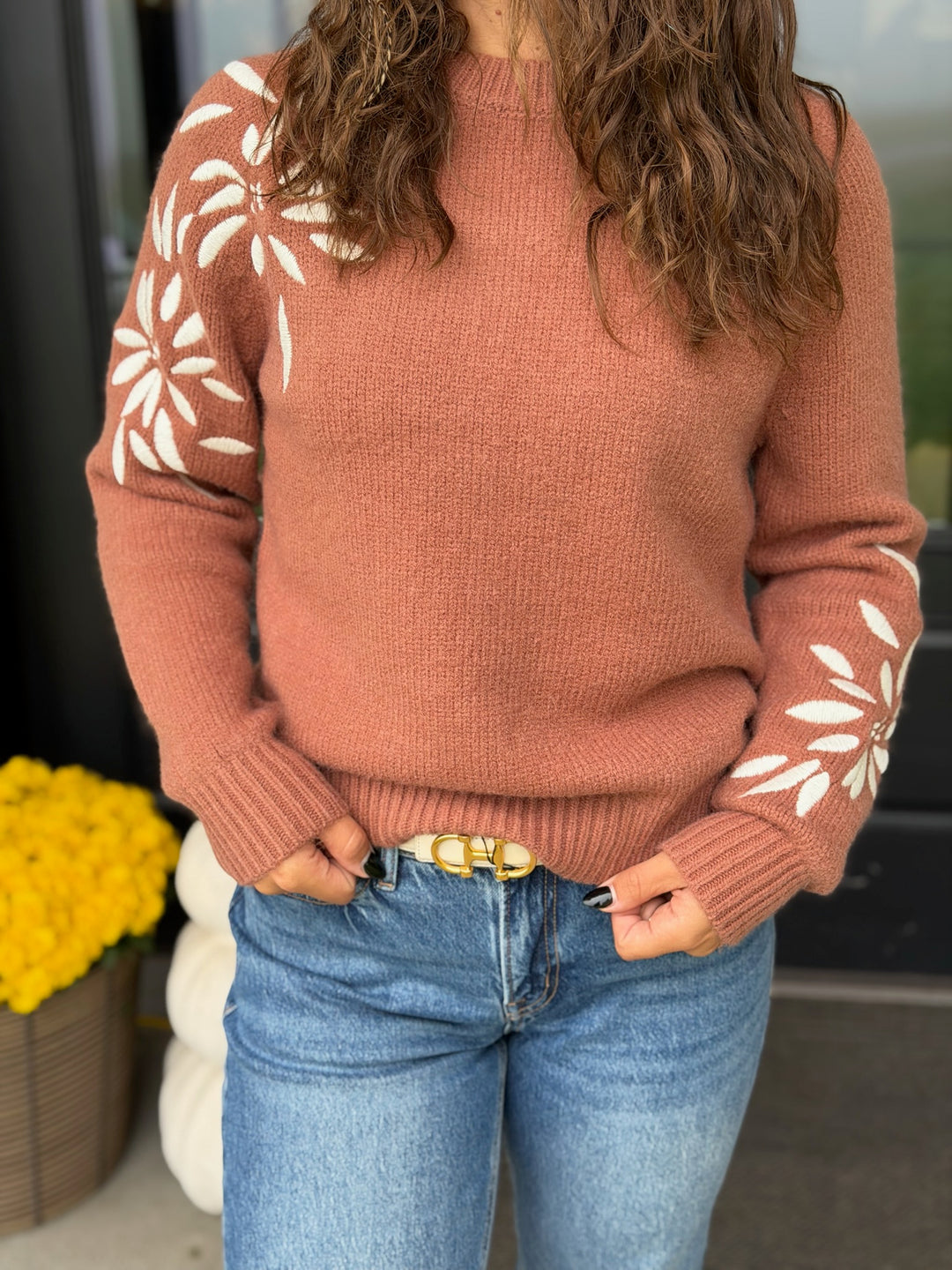 Floral Embroidered Sweater