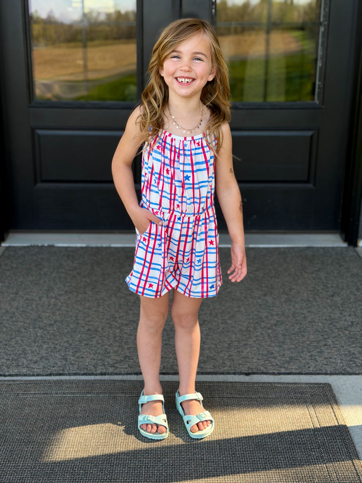 Patriotic Plaid Romper