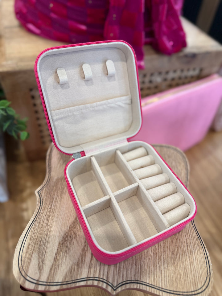 Jewelry Travel Case- Fuschia Bow