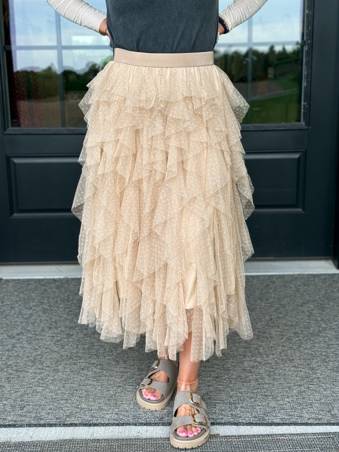 Taupe Tulle Skirt