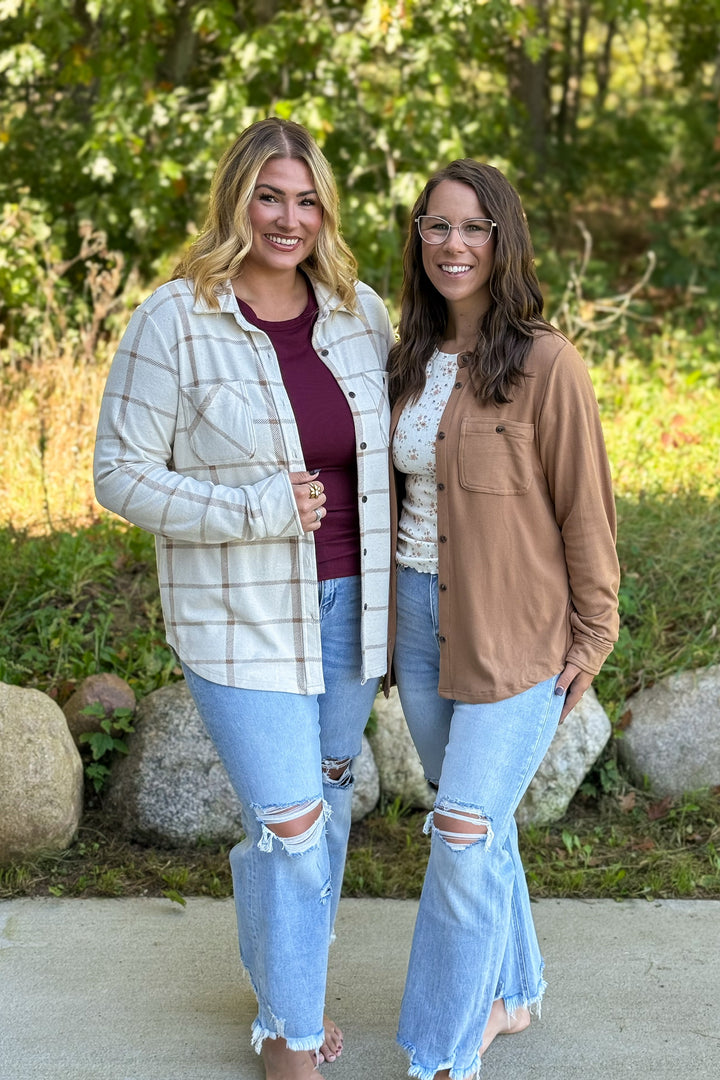 Mandi- Beige Brown Plaid
