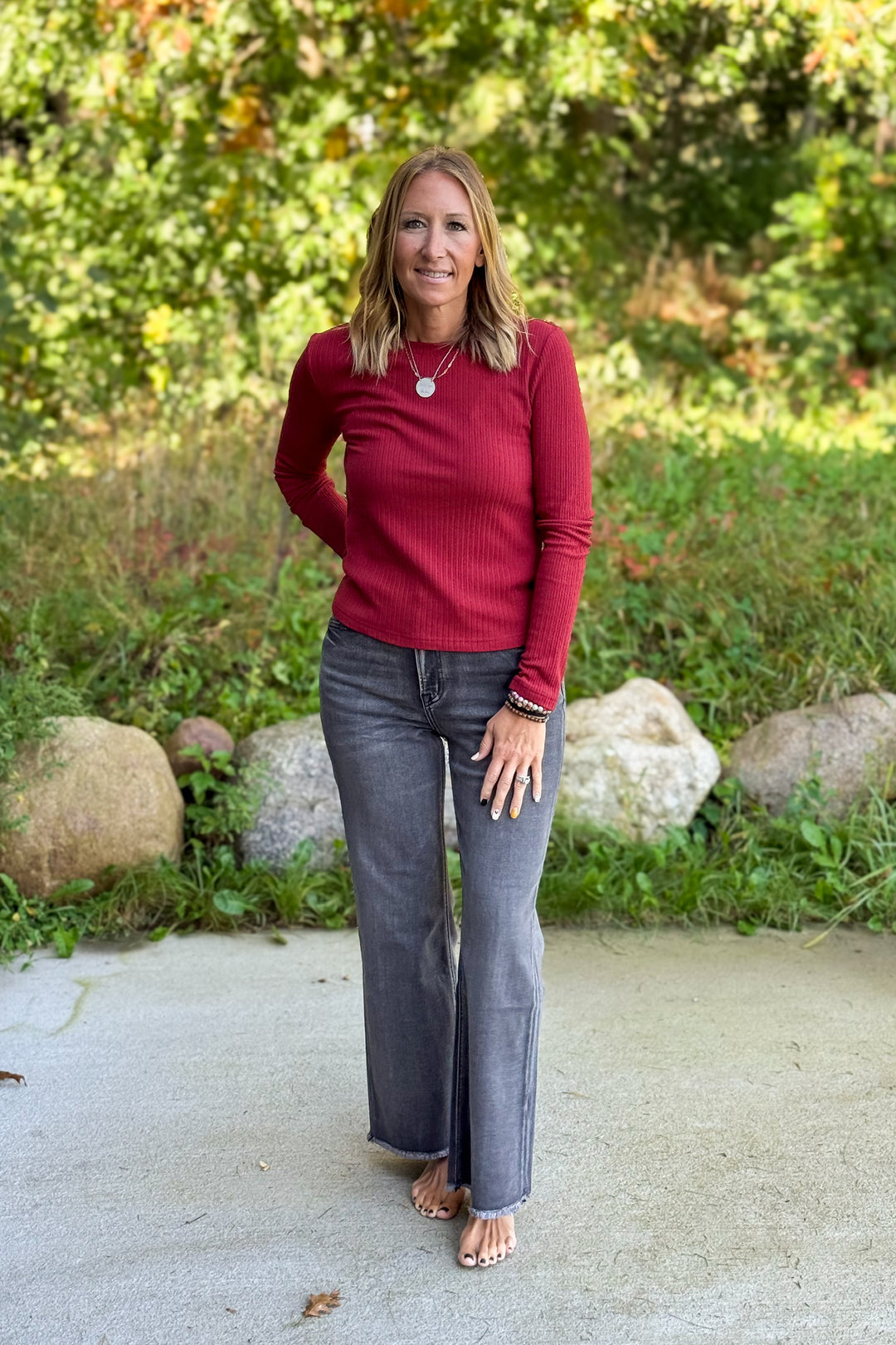 Minnie Long Sleeve- Crimson