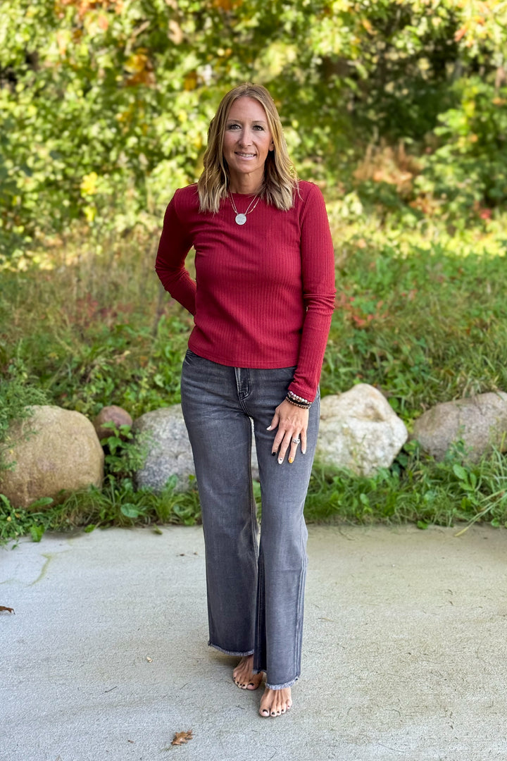 Minnie Long Sleeve- Crimson