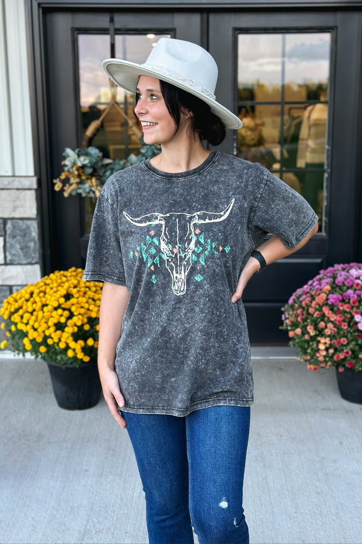 Boho Aztec Longhorn Graphic