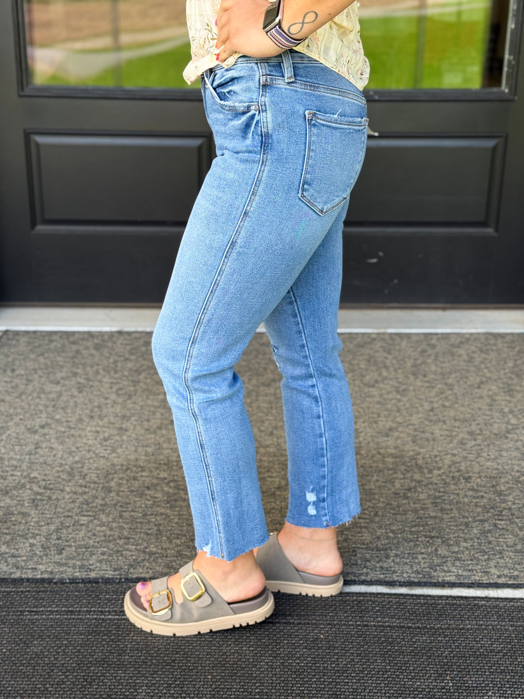 Lovervet High Rise Raw Hem Straight
