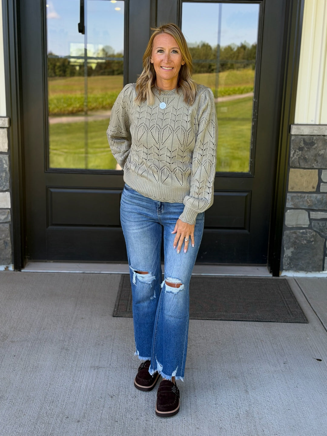 Pointelle Sweater