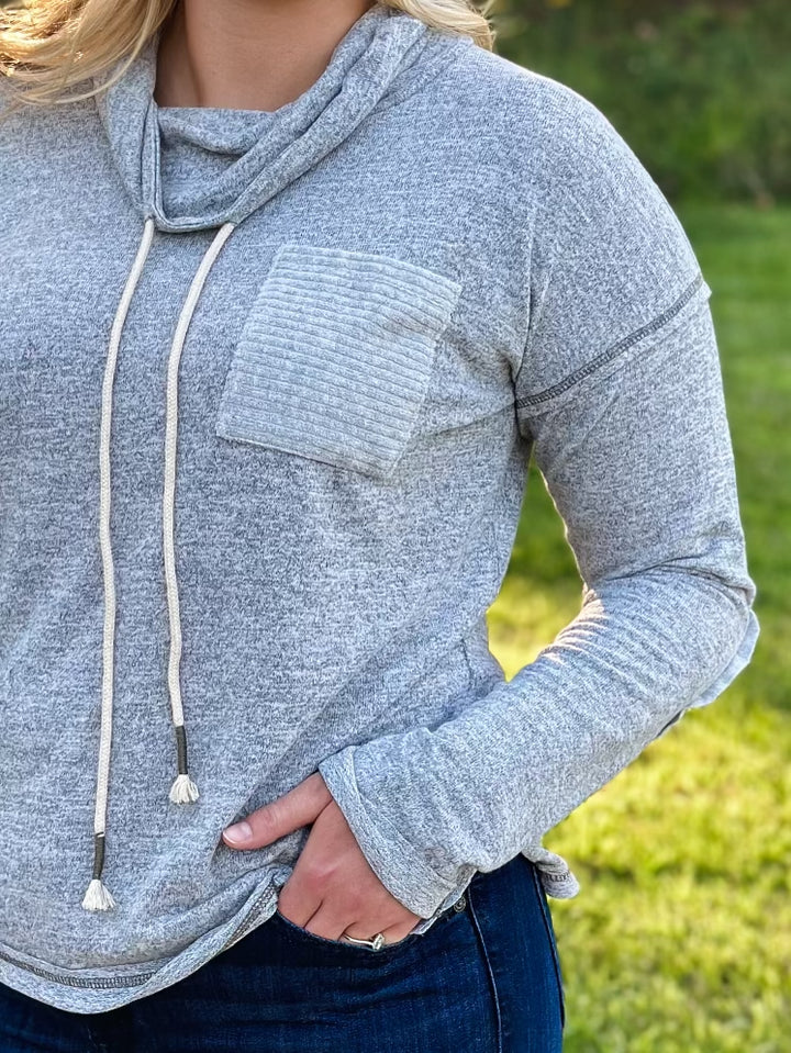 Light Heather Hacci Funnel Neck