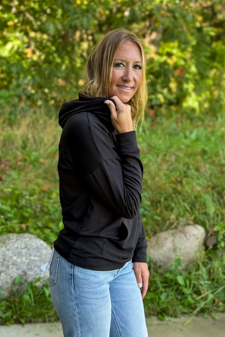 Black Drawstring Hoodie