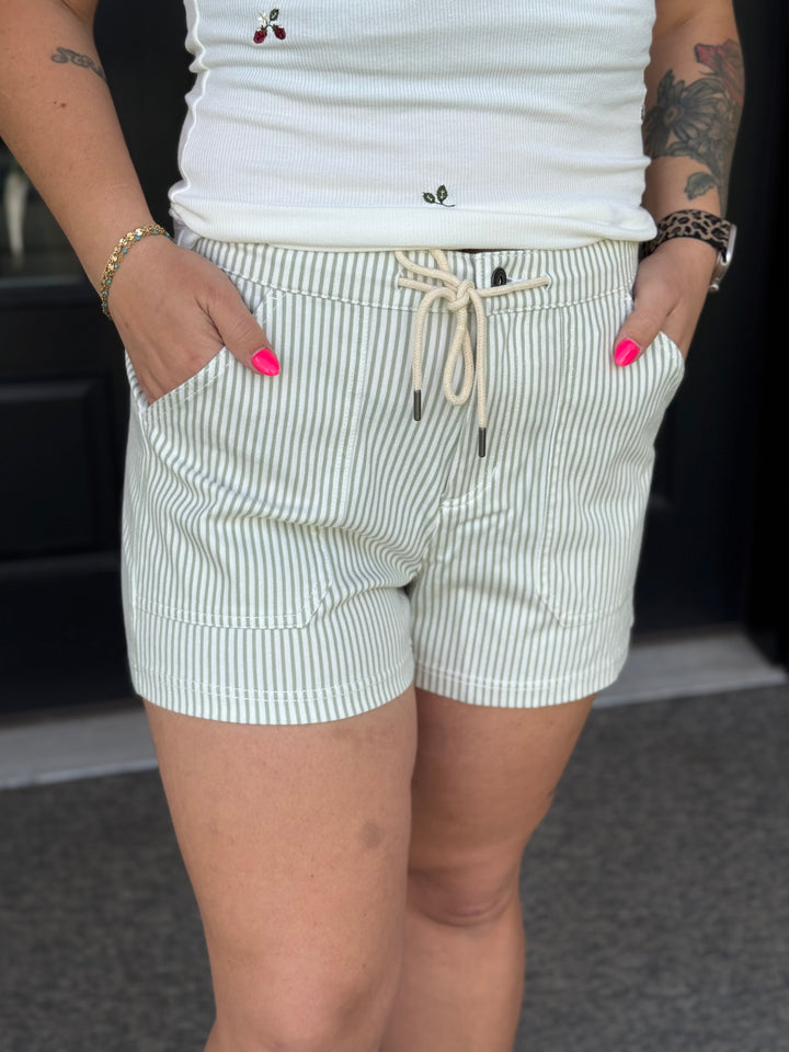 Pinstripe Drawstring Short