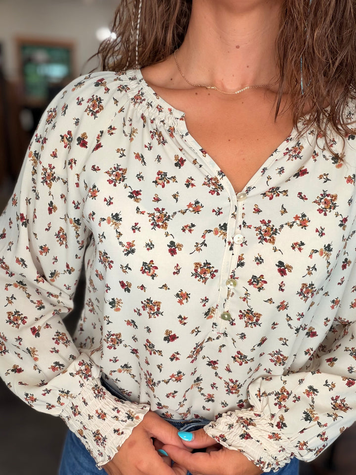 Ivory Floral Blouse