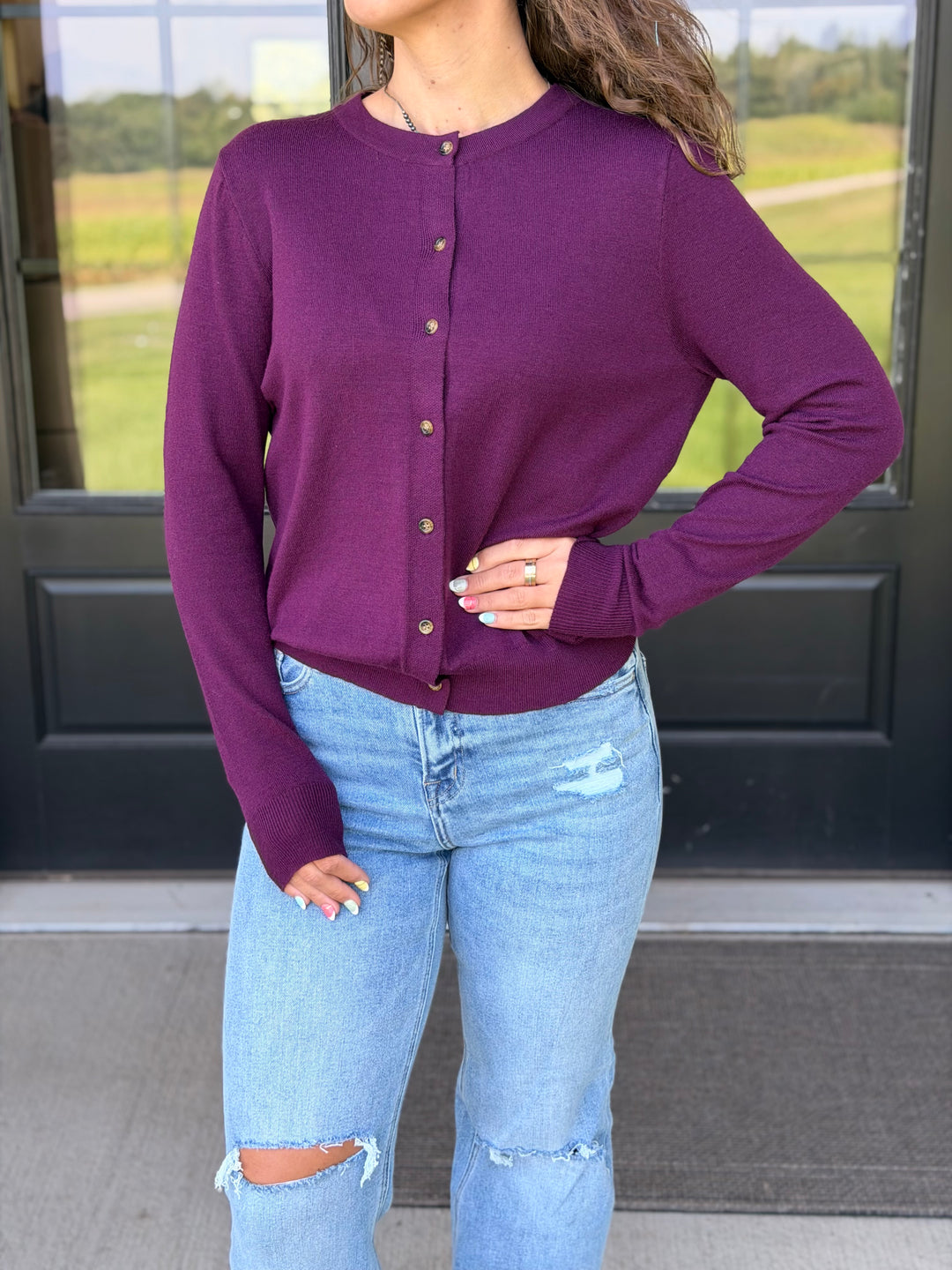 Plum Cardigan