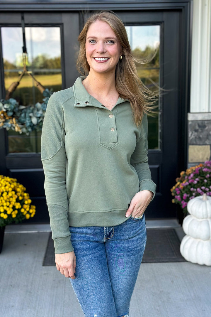 Olive Mock Neck Pullover