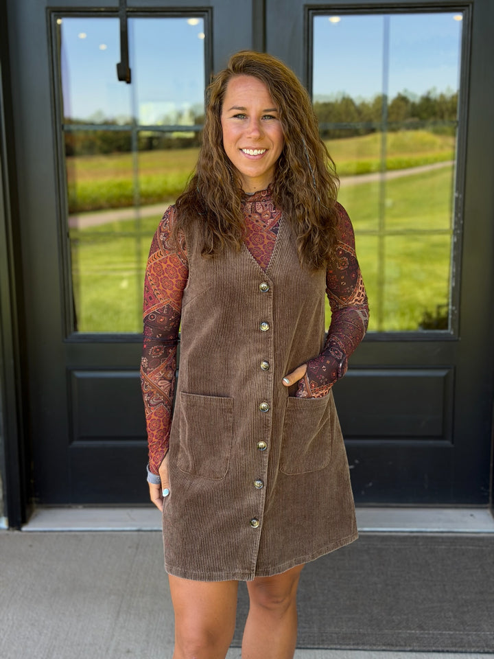 Brown Corduroy Dress