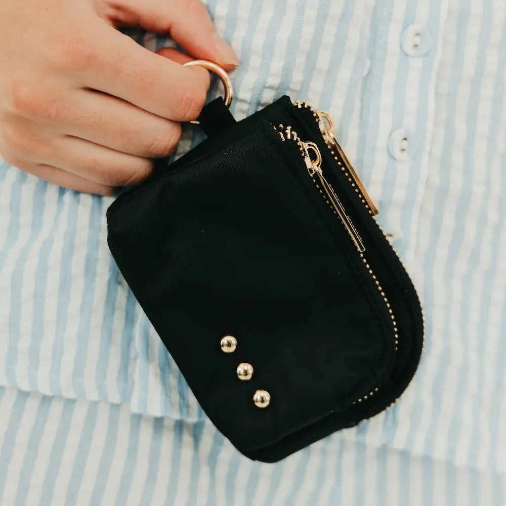 Nylon Cameron Clippable Wallet- Black