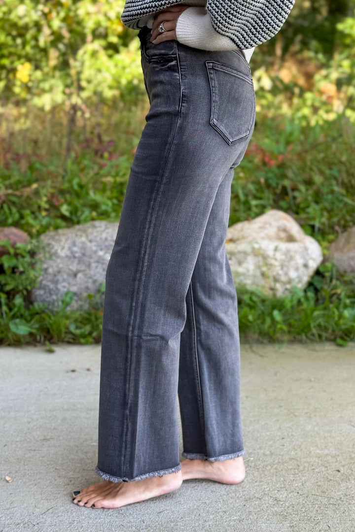 Mica Grey Wash Wide Leg