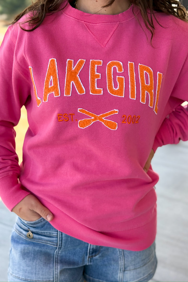 Lakegirl Fleece Crew- Pink