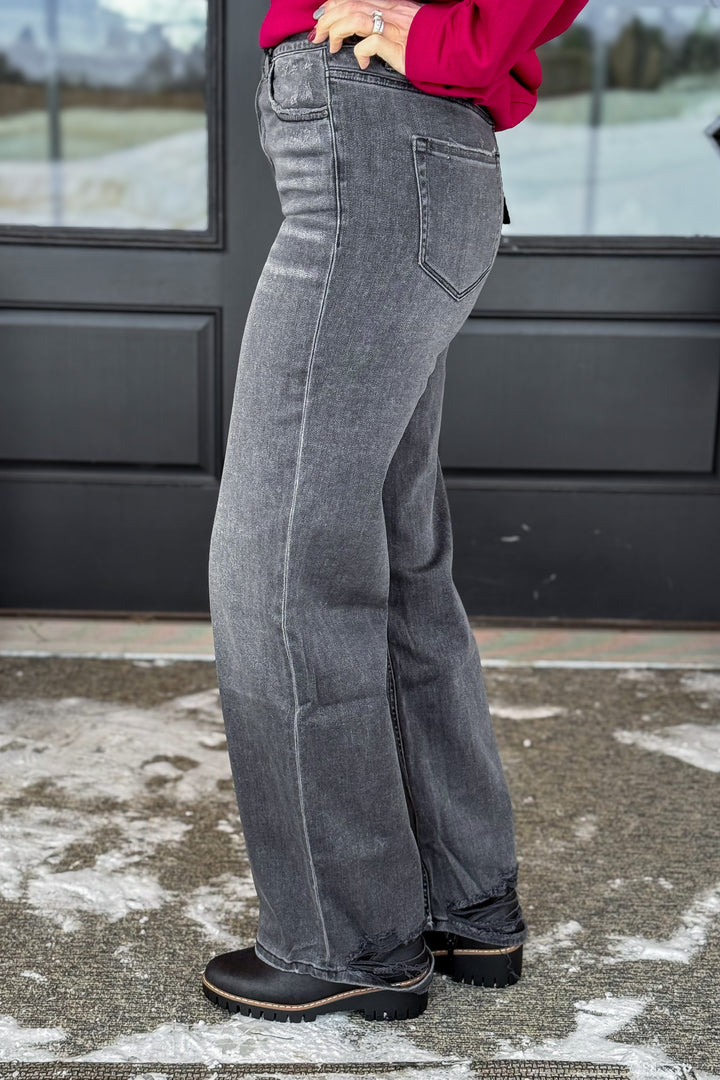 Mica Washed Black Wide Leg