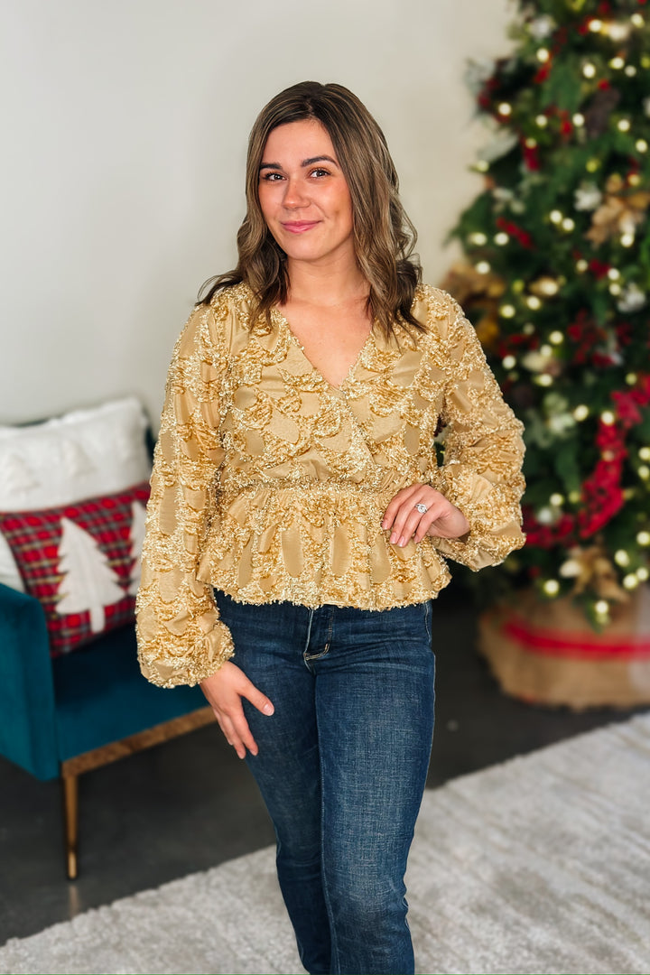 Golden Peplum Blouse