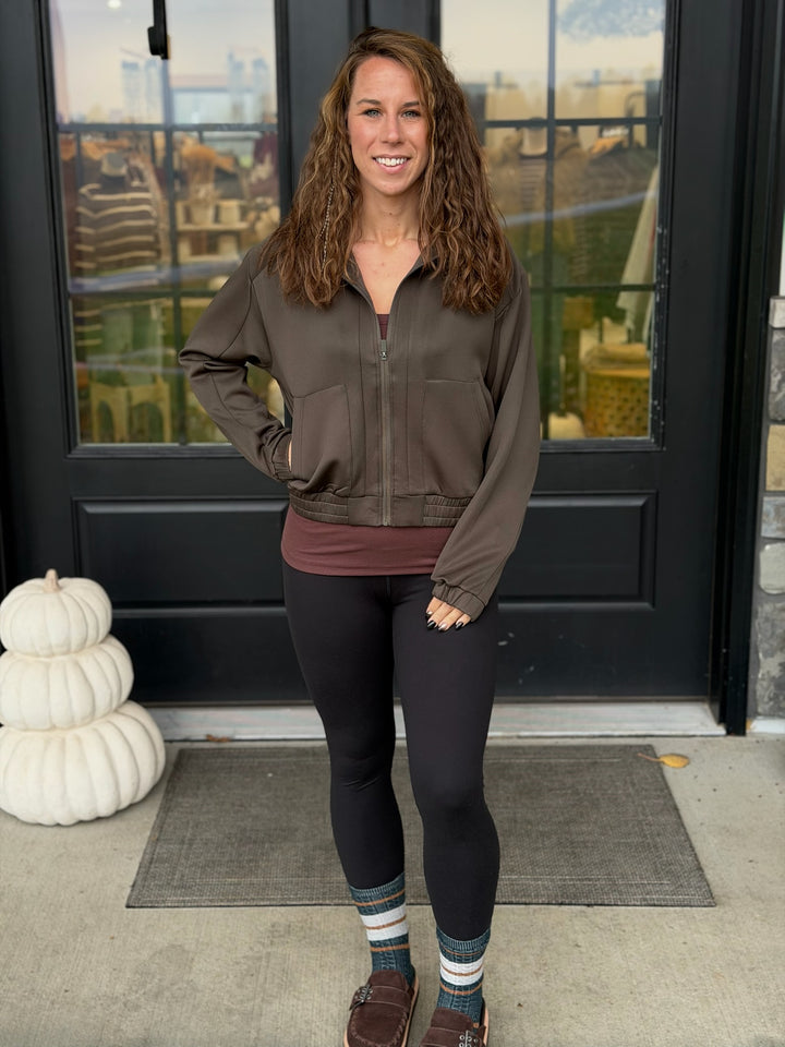 Olive Zipper Jacket