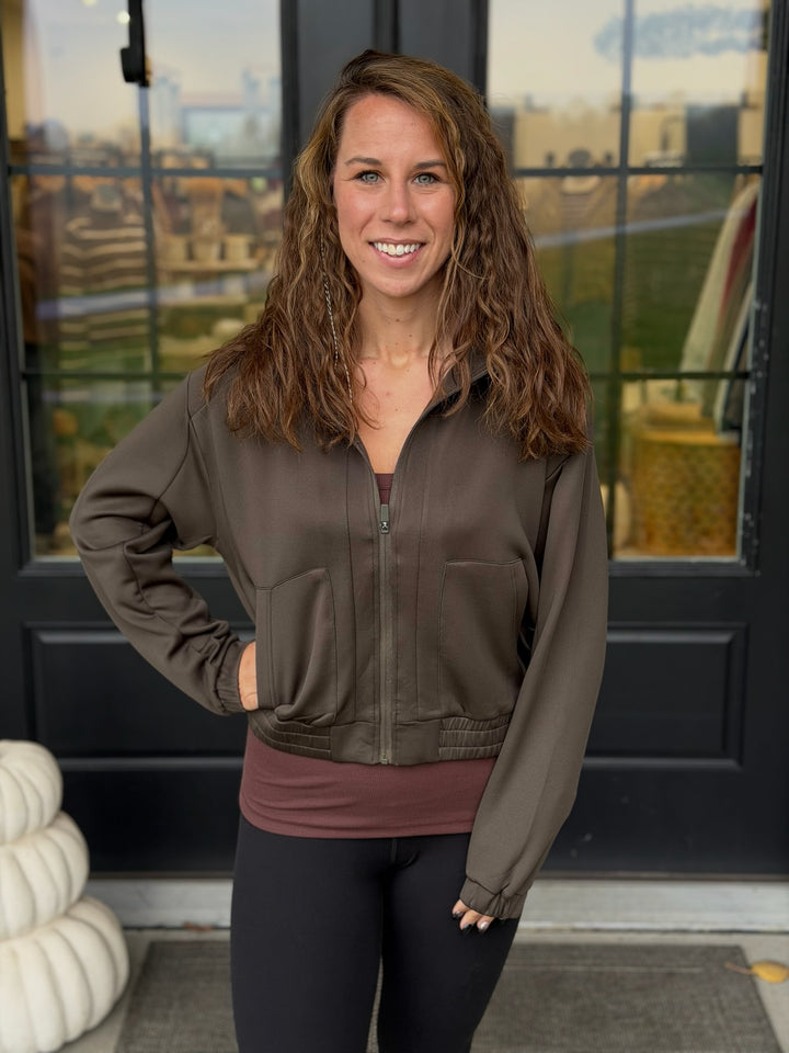 Olive Zipper Jacket