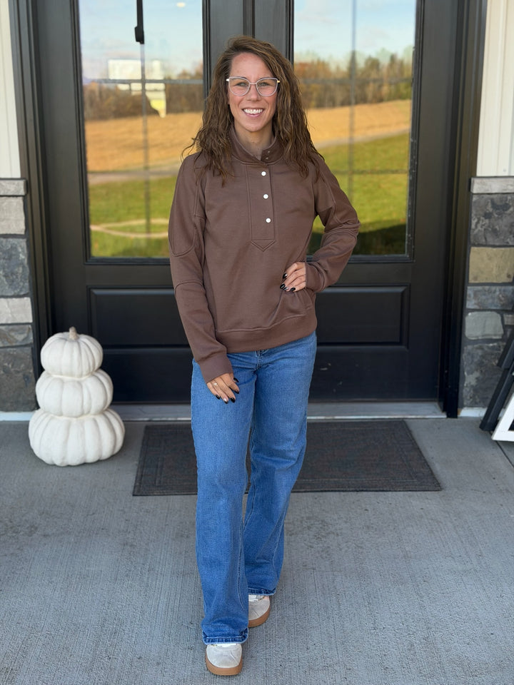 Brown Mock Pullover