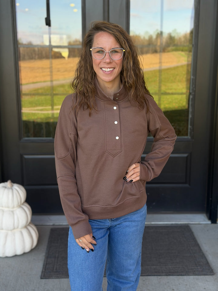 Brown Mock Pullover