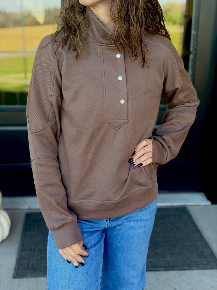 Brown Mock Pullover