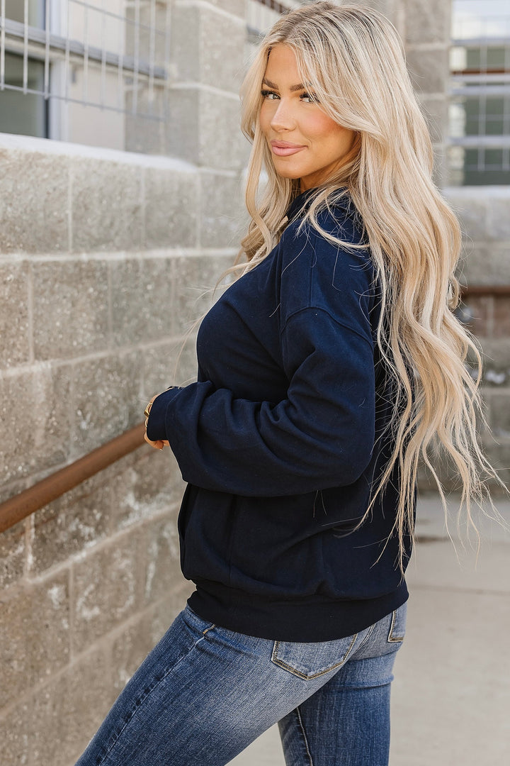 Performance Fleece University Hoodie - Navy Blue