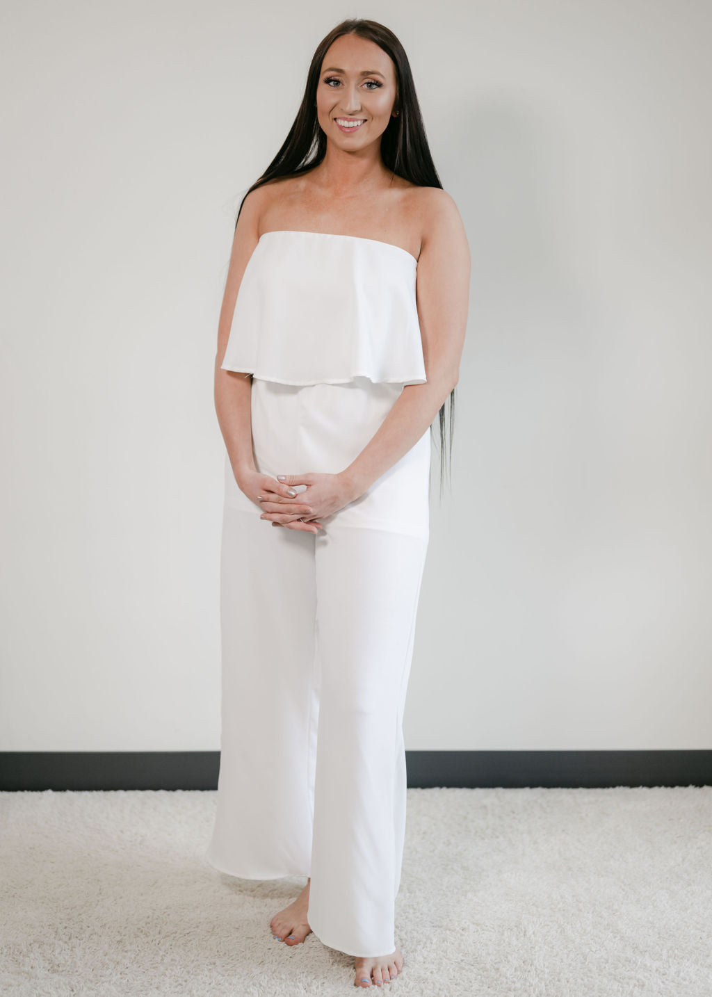 Classy In White Jumpsuit