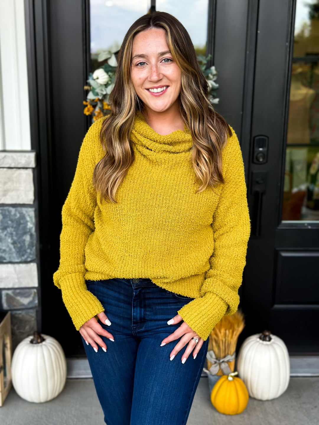 Mustard Cowl Sweater
