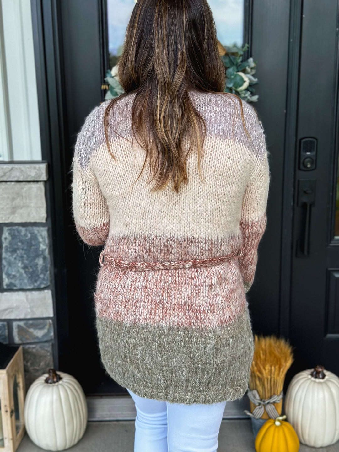 Open Color Block Cardigan