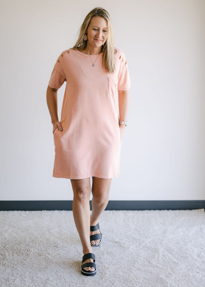 Vintage Coral Distressed Dress