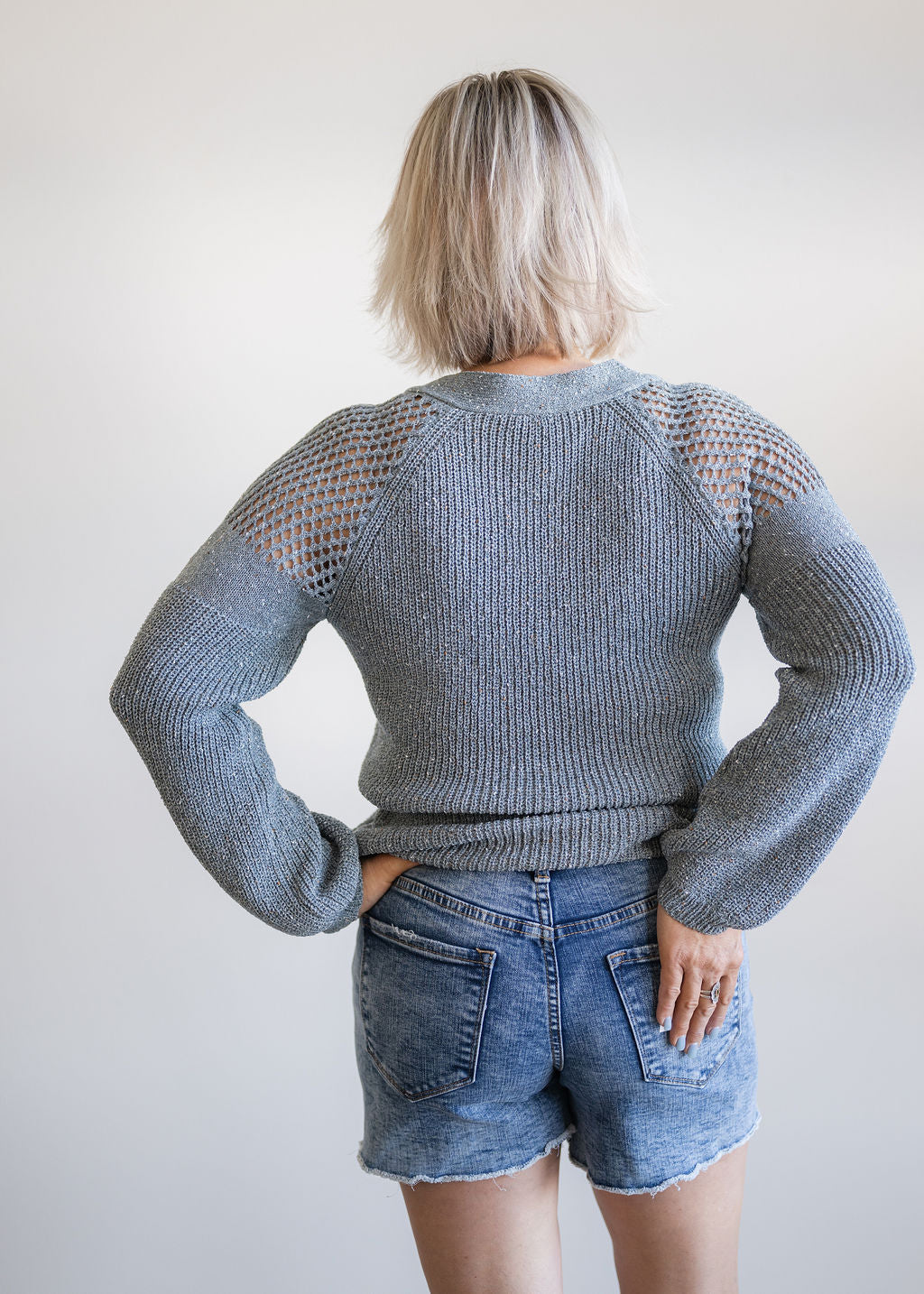 Blue Textured Sweater