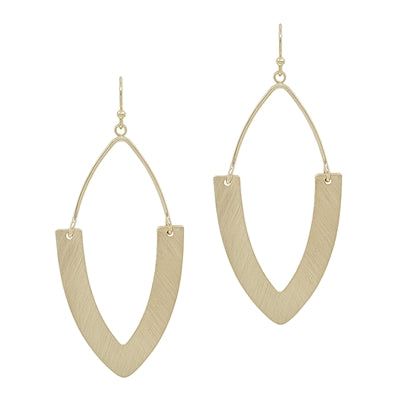 Matte Gold Pointed Teardrop