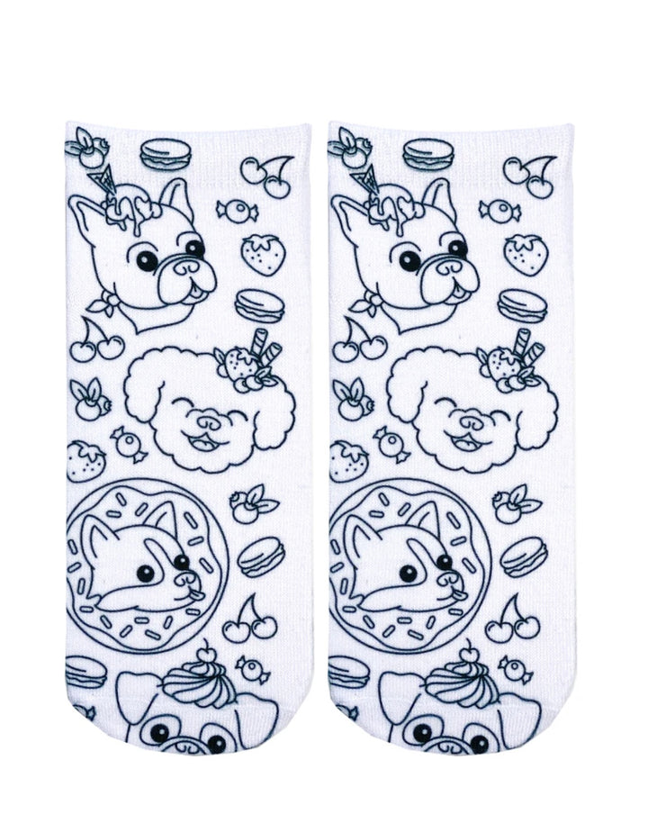 Sweet Dog Coloring Socks