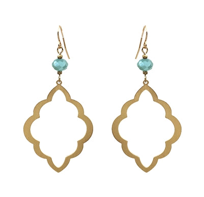 Gold Mint Crystal Earring