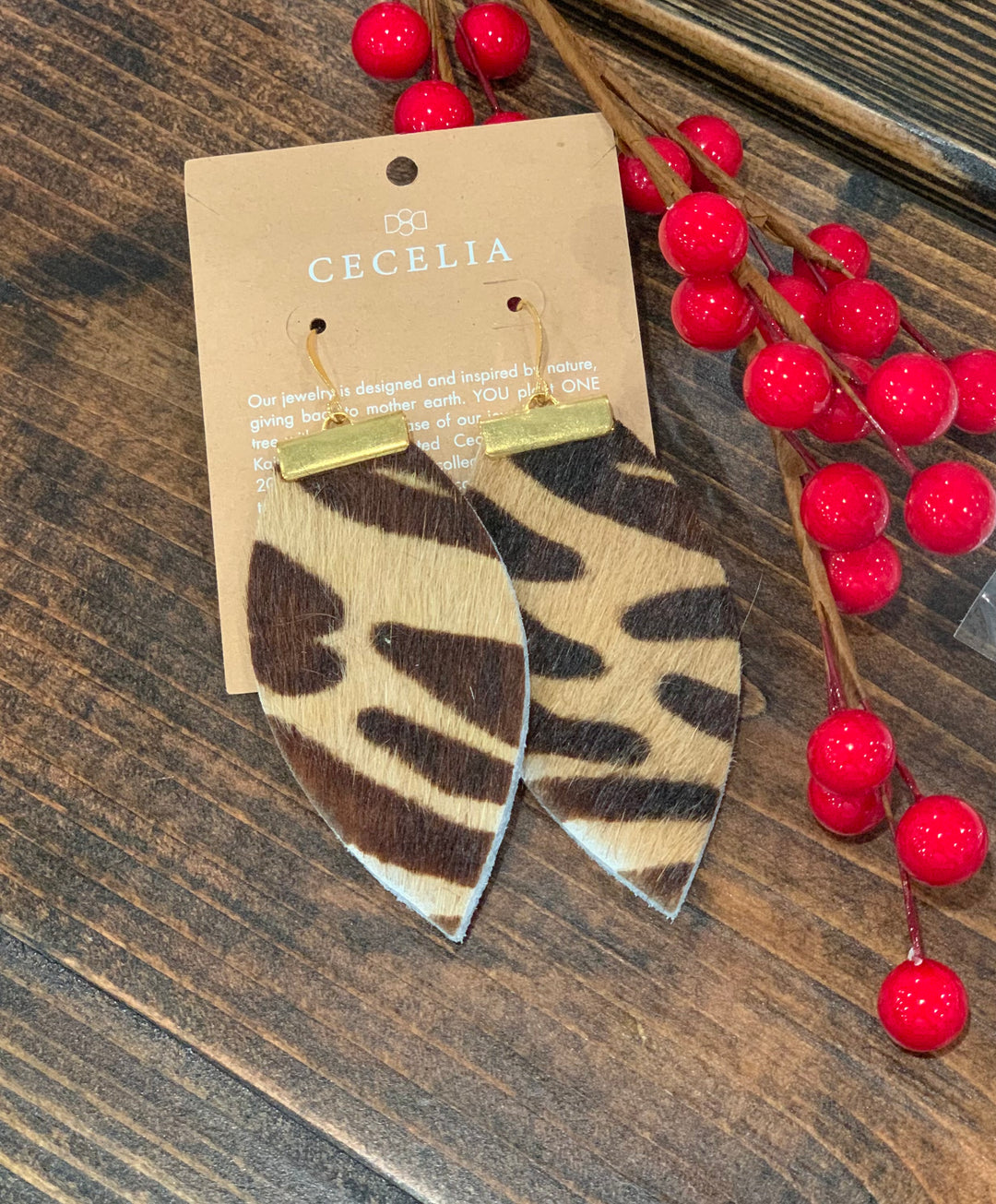 Leopard Hide Bar Earrings
